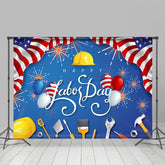 Lofaris Us Flag Balloon Tool Spark Happy Labor Day Backdrop